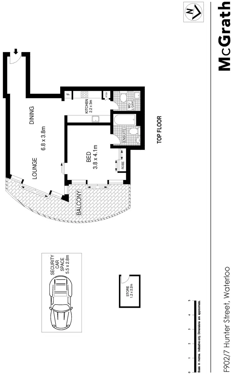 Floorplan of Homely apartment listing, F902/7 Hunter Street, Waterloo NSW 2017
