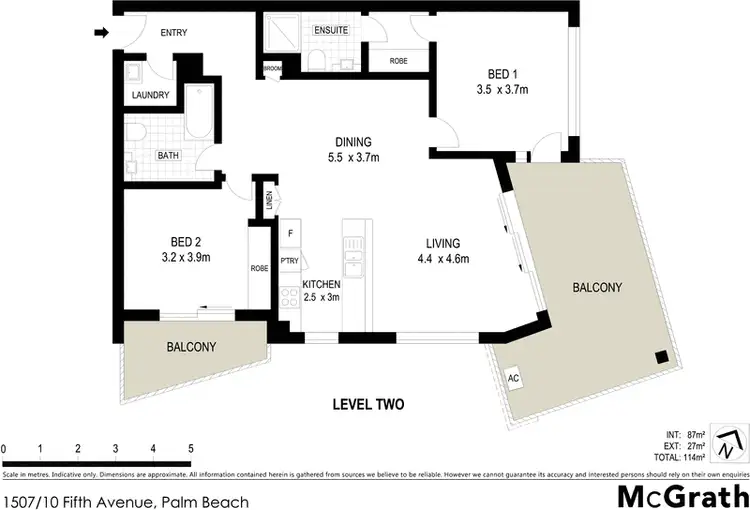 Floorplan of Homely apartment listing, 1507/10 Fifth Avenue, Palm Beach QLD 4221