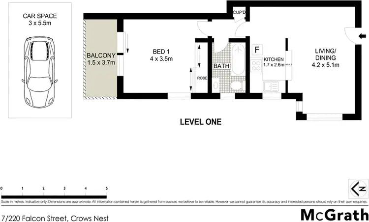 Floorplan of Homely apartment listing, 7/220 Falcon Street, Crows Nest NSW 2065