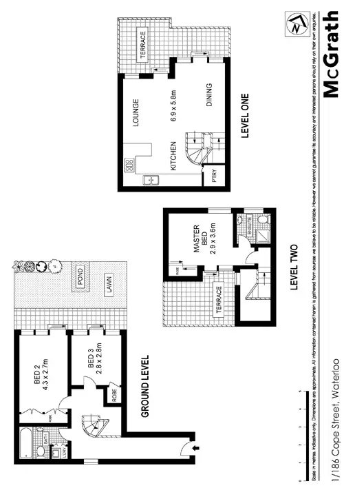Floorplan of Homely apartment listing, 1/186 Cope Street, Waterloo NSW 2017