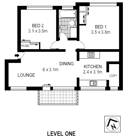 Floorplan of Homely apartment listing, 6/30 Bona Vista Avenue, Maroubra NSW 2035
