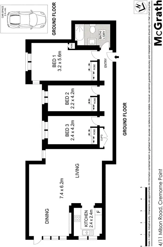 Floorplan of Homely apartment listing, 4/11 Milson Road, Cremorne Point NSW 2090