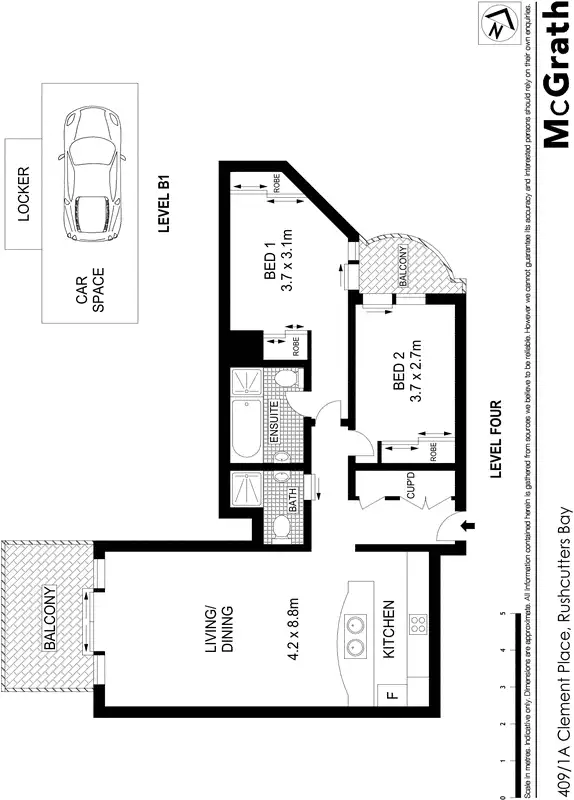 Floorplan of Homely apartment listing, 409/1A Clement Place, Rushcutters Bay NSW 2011