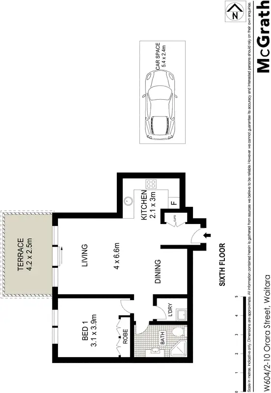Floorplan of Homely apartment listing, W604/2 Orara Street, Waitara NSW 2077