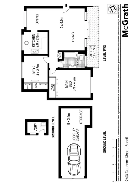 Floorplan of Homely apartment listing, 2/60 Denham Street, Bondi NSW 2026