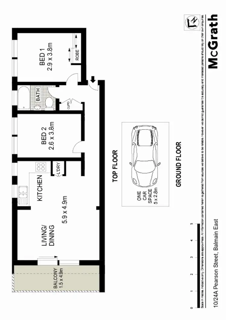 Floorplan of Homely apartment listing, 10/24A Pearson Street, Balmain East NSW 2041