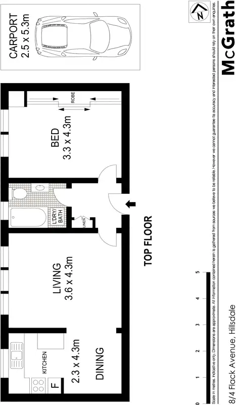 Floorplan of Homely apartment listing, 8/4 Flack Avenue, Hillsdale NSW 2036