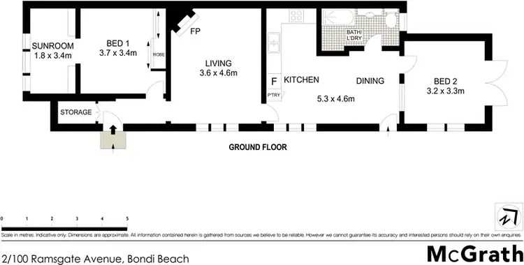 Floorplan of Homely apartment listing, 2/100 Ramsgate Avenue, Bondi Beach NSW 2026