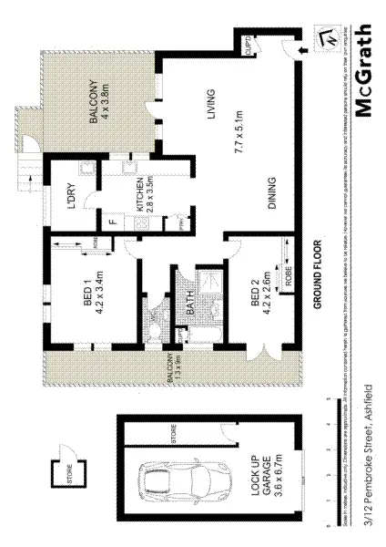 Floorplan of Homely apartment listing, 3/12 Pembroke Street, Ashfield NSW 2131