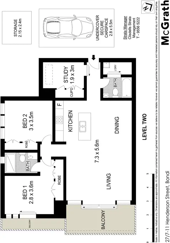 Floorplan of Homely apartment listing, 27/7 Henderson Street, Bondi NSW 2026