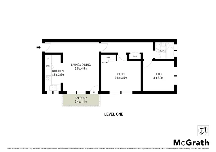 Floorplan of Homely apartment listing, 8/12 Palmerston Street, Kogarah NSW 2217