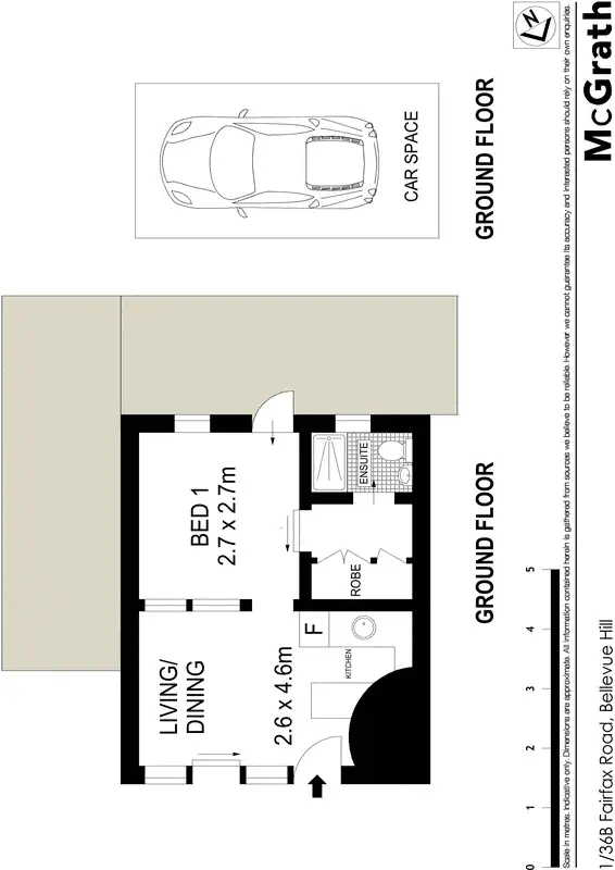Floorplan of Homely studio listing, 1/36B Fairfax Road, Bellevue Hill NSW 2023