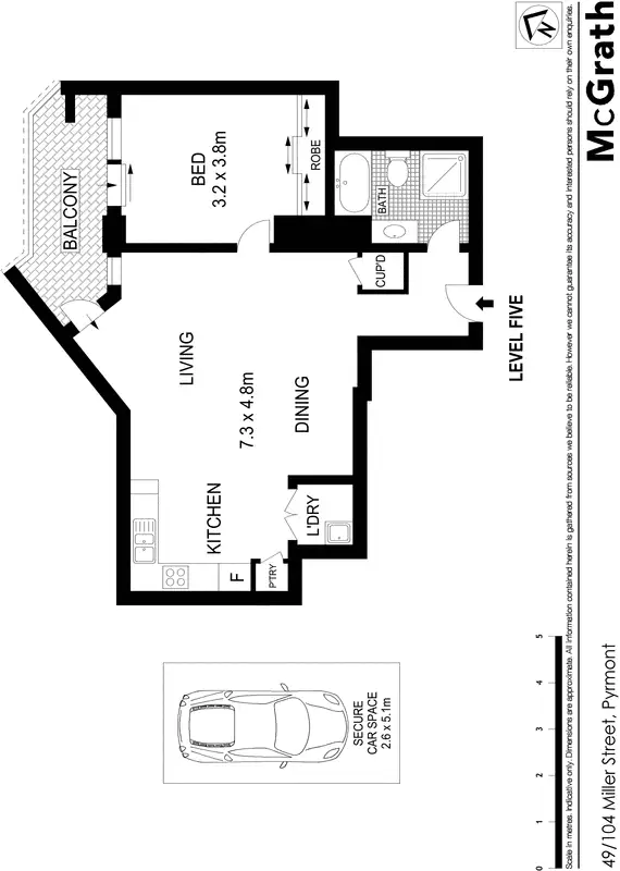 Floorplan of Homely apartment listing, 49/104 Miller Street, Pyrmont NSW 2009