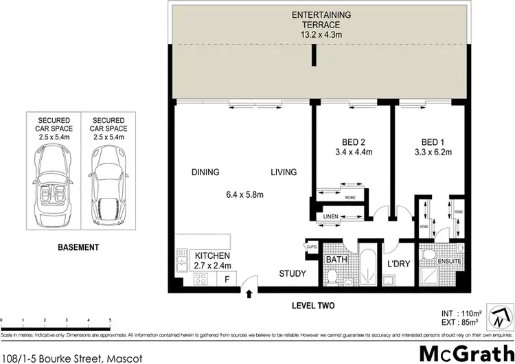 Floorplan of Homely apartment listing, 108/1 Bourke Street, Mascot NSW 2020