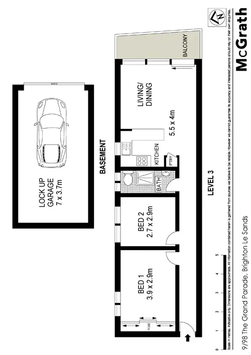 Floorplan of Homely apartment listing, 9/98 The Grand Parade, Brighton-le-sands NSW 2216