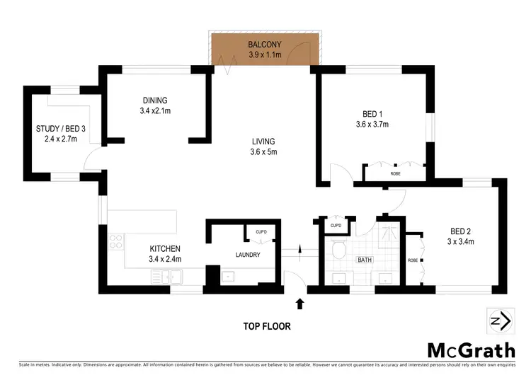 Floorplan of Homely apartment listing, 2/1 Richmond Avenue, Cremorne NSW 2090