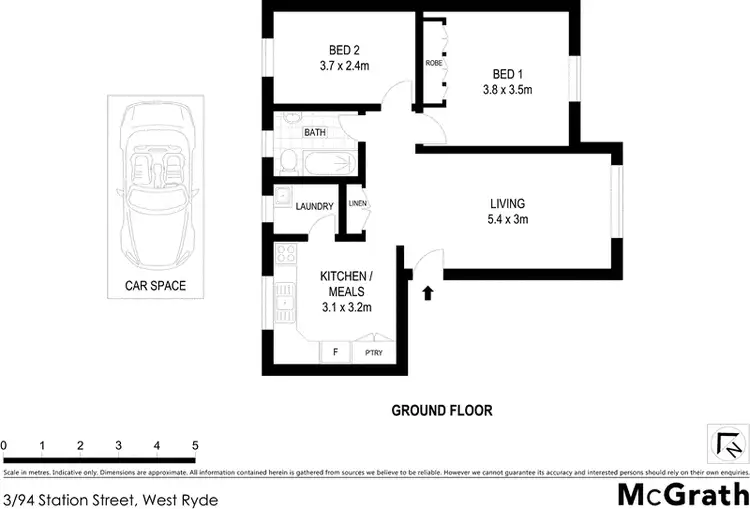 Floorplan of Homely apartment listing, 3/94 Station Street, West Ryde NSW 2114