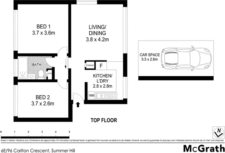 Floorplan of Homely apartment listing, 6E/96 Carlton Crescent, Summer Hill NSW 2130