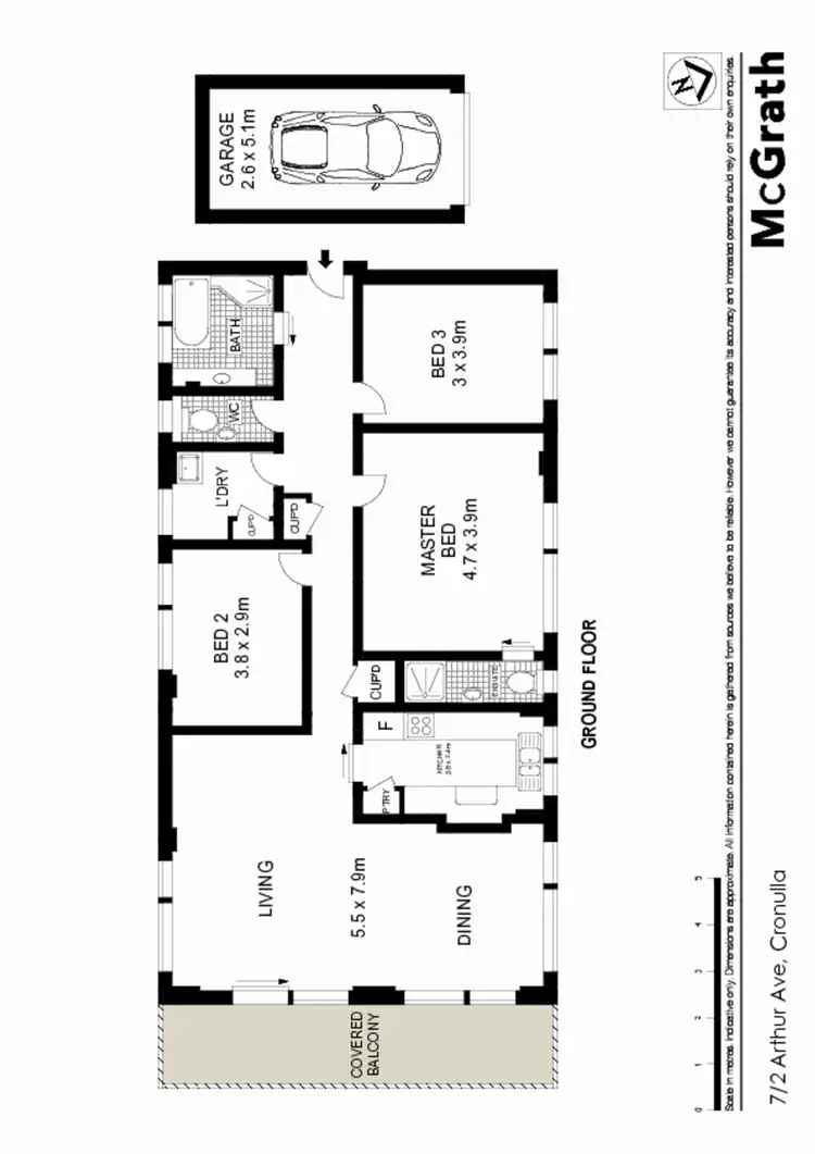 Floorplan of Homely apartment listing, 7/2 Arthur Avenue, Cronulla NSW 2230