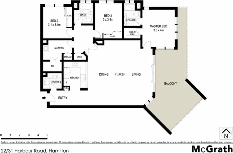 Floorplan of Homely apartment listing, 22/31 Harbour Road, Hamilton QLD 4007