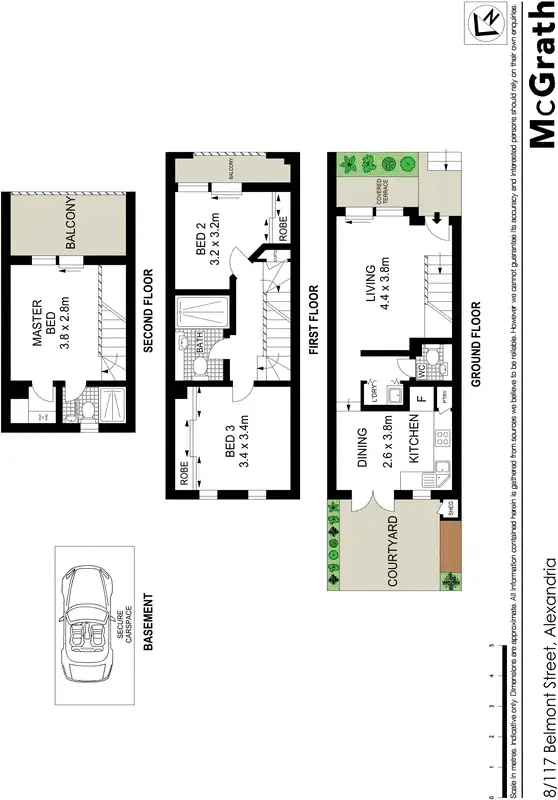 Floorplan of Homely townhouse listing, 8/117 Belmont Street, Alexandria NSW 2015