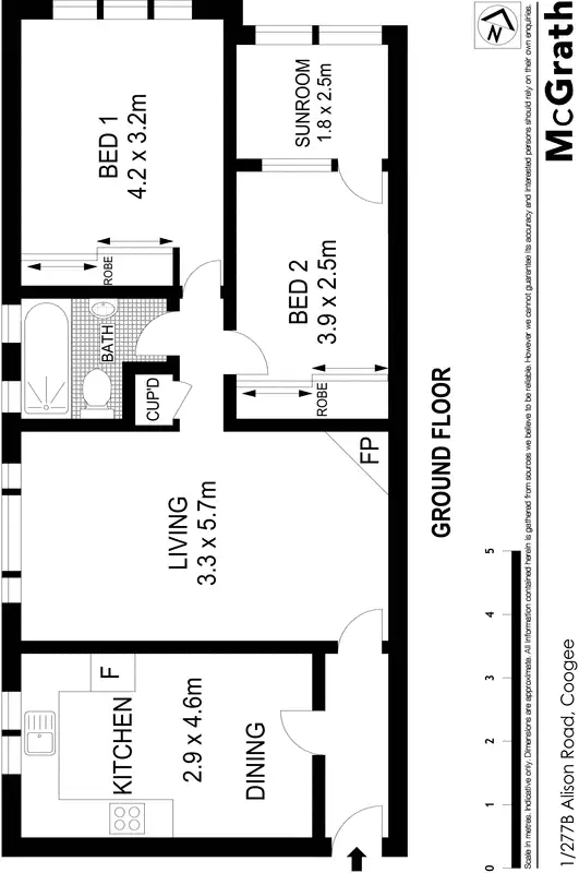 Floorplan of Homely apartment listing, 1/277b Alison Road, Coogee NSW 2034
