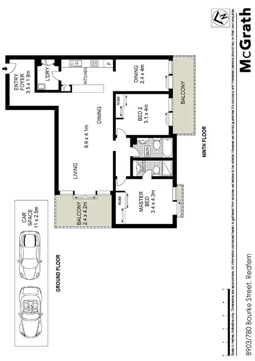 Floorplan of Homely apartment listing, B903/780 Bourke Street, Redfern NSW 2016