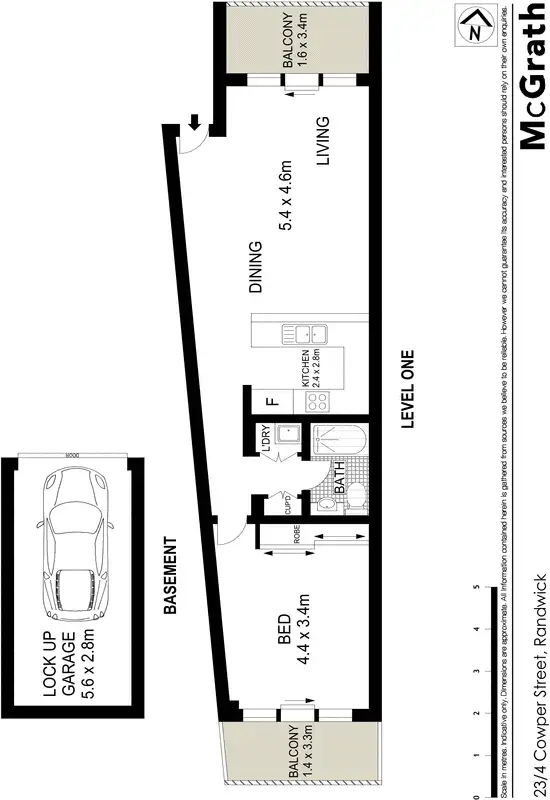 Floorplan of Homely apartment listing, 23/4 Cowper Street, Randwick NSW 2031