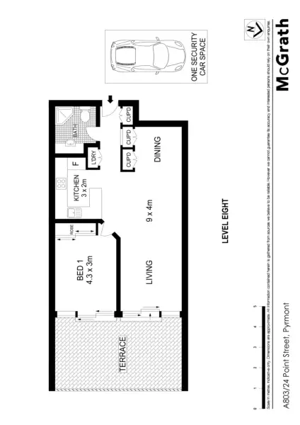 Floorplan of Homely apartment listing, A803/24 Point Street, Pyrmont NSW 2009