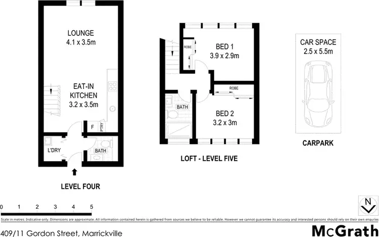 Floorplan of Homely apartment listing, 409/11 Gordon Street, Marrickville NSW 2204