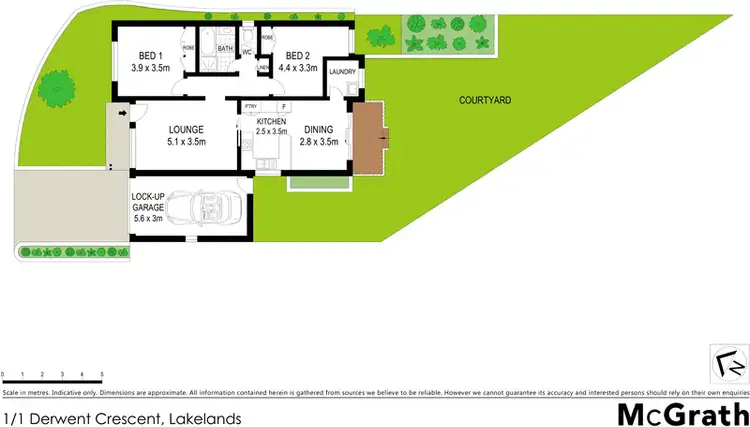 Floorplan of Homely villa listing, 1/1 Derwent Crescent, Lakelands NSW 2282