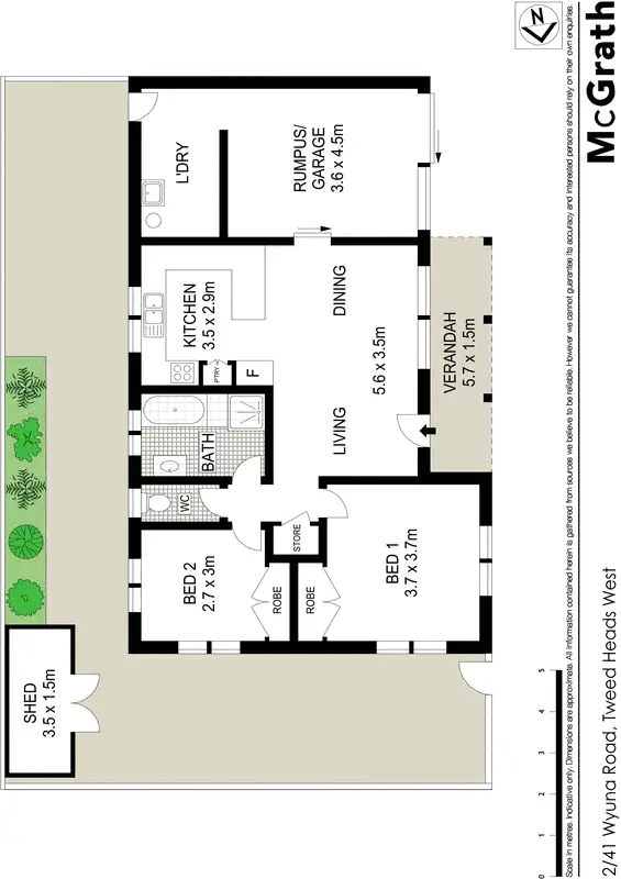 Floorplan of Homely apartment listing, 2/41 Wyuna Road, Tweed Heads West NSW 2485