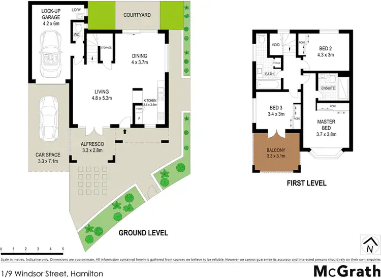 Floorplan of Homely townhouse listing, 1/9 Windsor Street, Hamilton QLD 4007