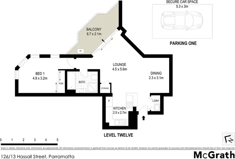 Floorplan of Homely apartment listing, 126/13 Hassall Street, Parramatta NSW 2150
