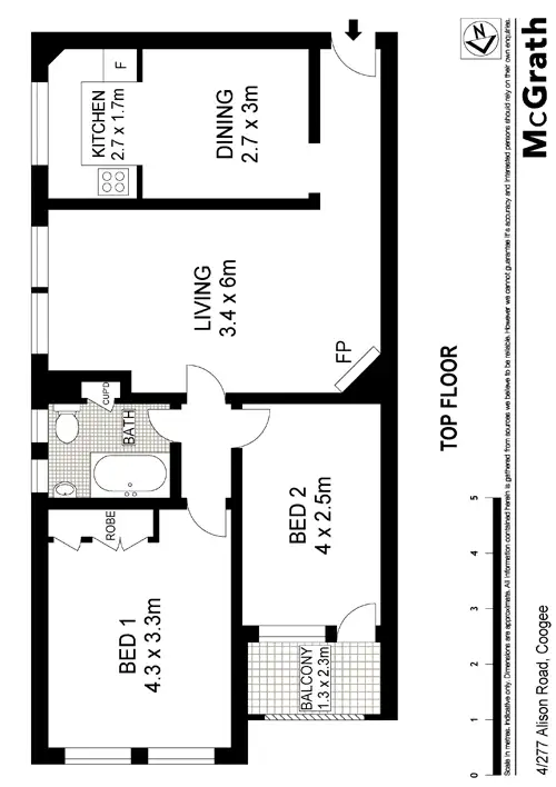 Floorplan of Homely apartment listing, 4/277 Alison Road, Coogee NSW 2034