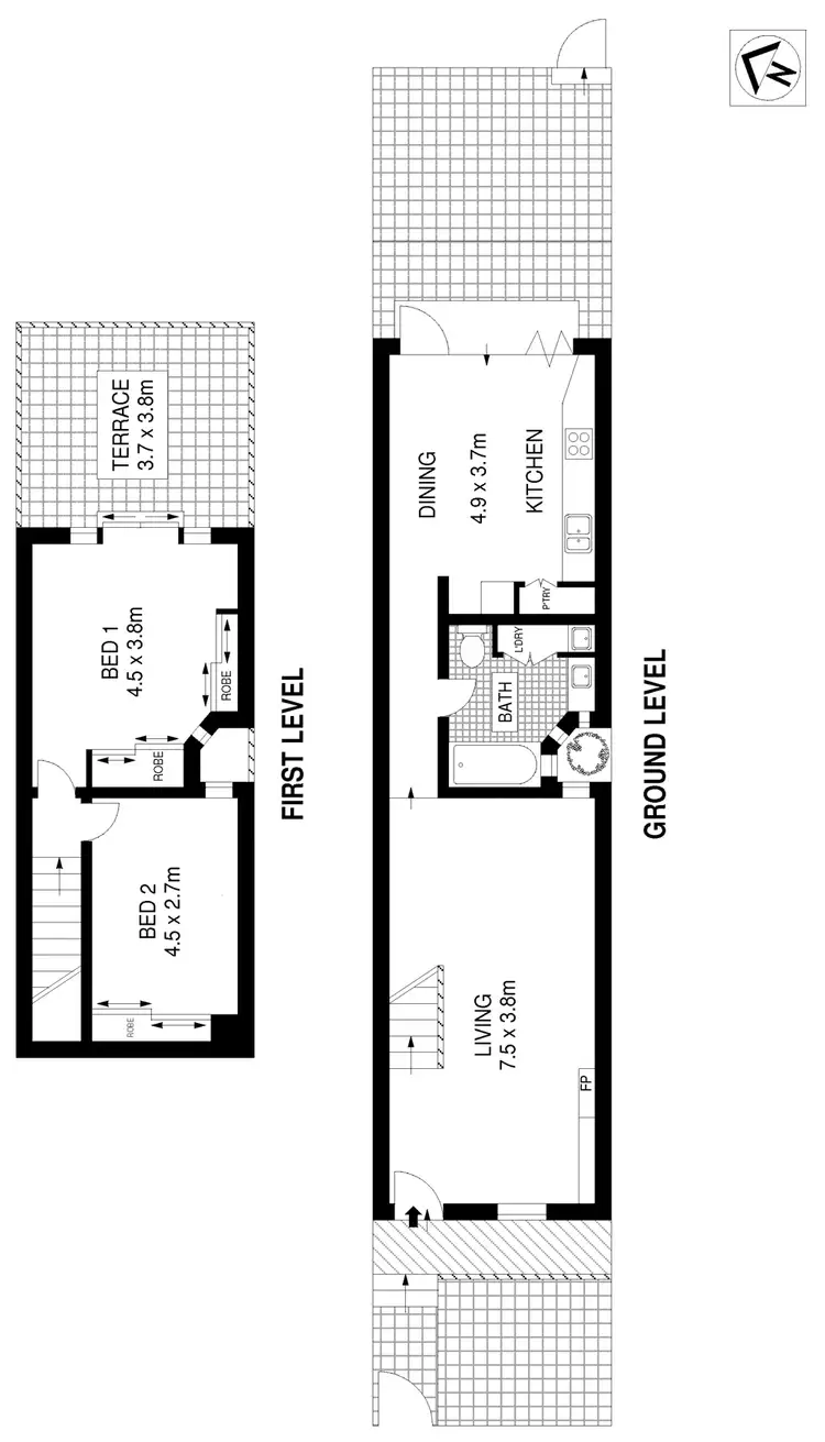 Floorplan of Homely house listing, 45 Junior Street, Leichhardt NSW 2040