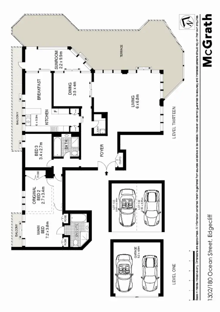 Floorplan of Homely apartment listing, 1302/180 Ocean Street, Edgecliff NSW 2027