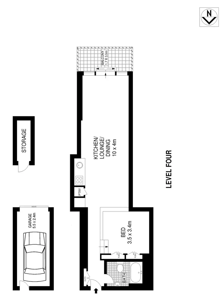 Floorplan of Homely apartment listing, 403/82 Cooper Street, Surry Hills NSW 2010