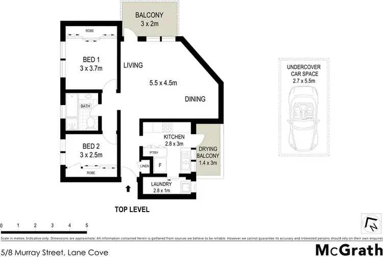 Floorplan of Homely apartment listing, 5/8 Murray Street, Lane Cove NSW 2066