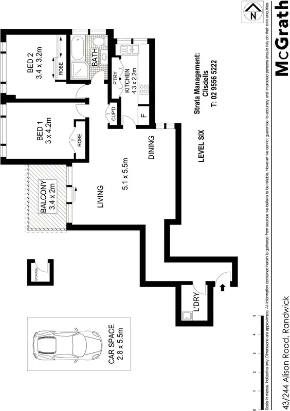 Floorplan of Homely apartment listing, 43/244 Alison Road, Randwick NSW 2031