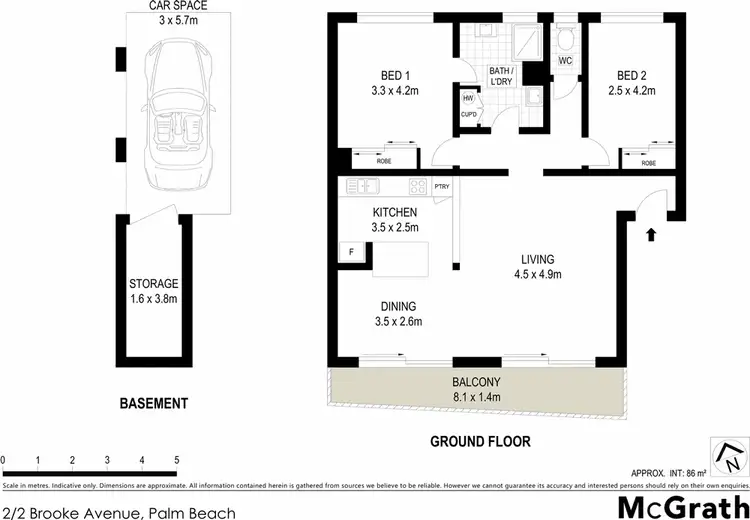 Floorplan of Homely apartment listing, 2/2 Brooke Avenue, Palm Beach QLD 4221