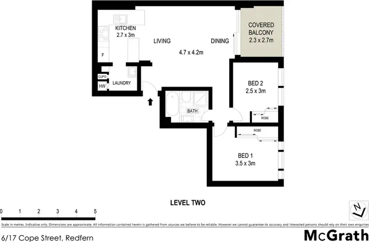 Floorplan of Homely apartment listing, 6/17 Cope Street, Redfern NSW 2016