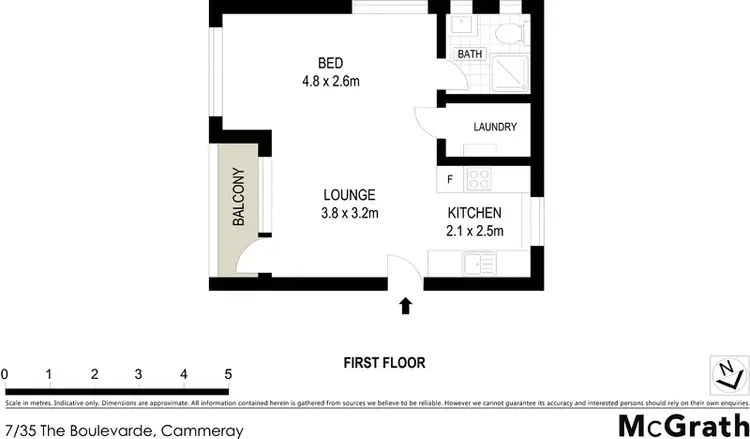 Floorplan of Homely studio listing, 7/35 The Boulevarde, Cammeray NSW 2062