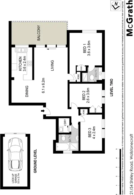 Floorplan of Homely apartment listing, 21/54 Shirley Road, Wollstonecraft NSW 2065