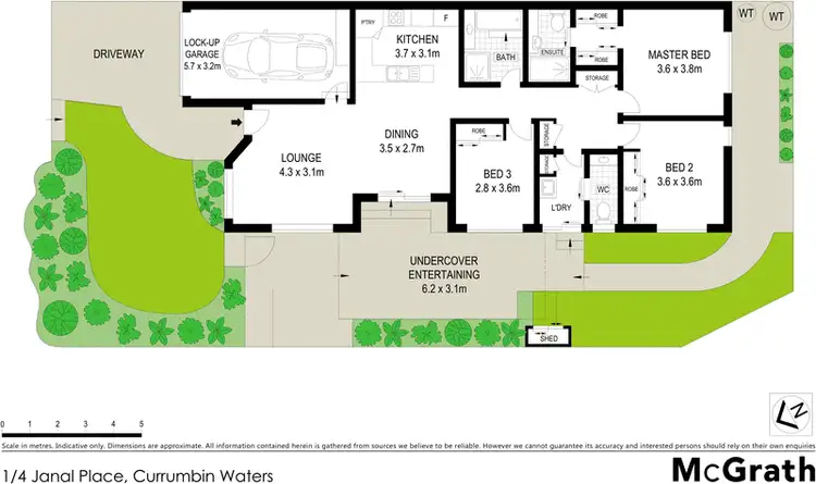 Floorplan of Homely semi-detached listing, 1/4 Janal Place, Currumbin Waters QLD 4223