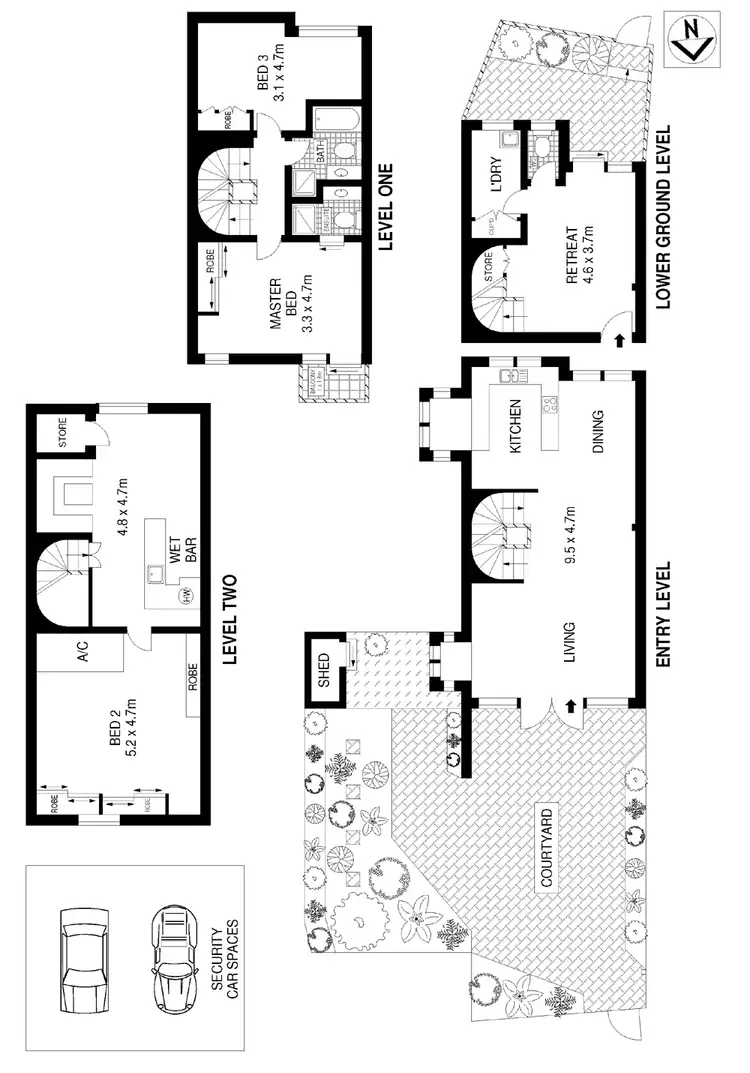 Floorplan of Homely townhouse listing, 1/2 Carr Street, Waverton NSW 2060