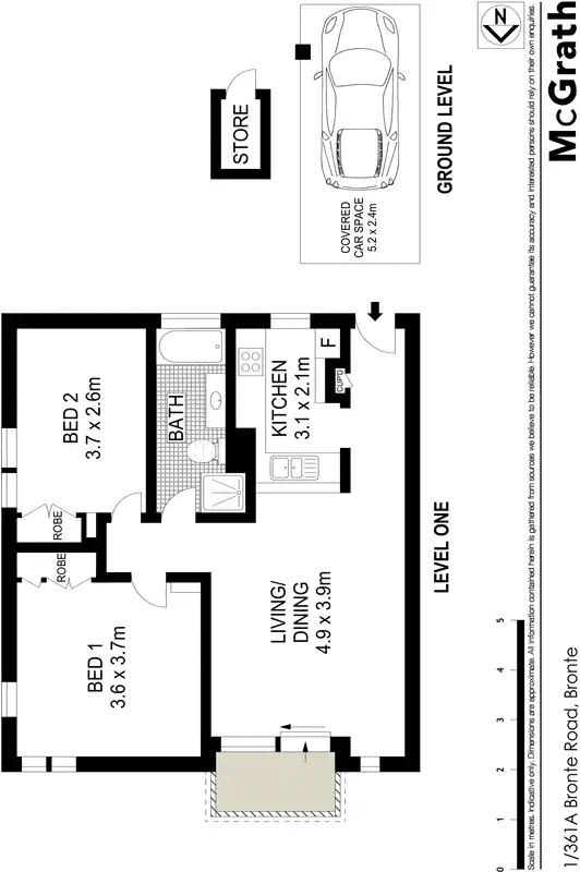 Floorplan of Homely apartment listing, 1/361A Bronte Road, Bronte NSW 2024