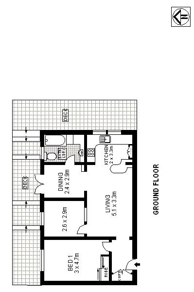 Floorplan of Homely apartment listing, 3/7 O'Brien Street, Bondi Beach NSW 2026