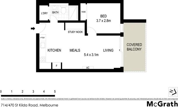 Floorplan of Homely apartment listing, 714/470 St Kilda Road, Melbourne VIC 3004