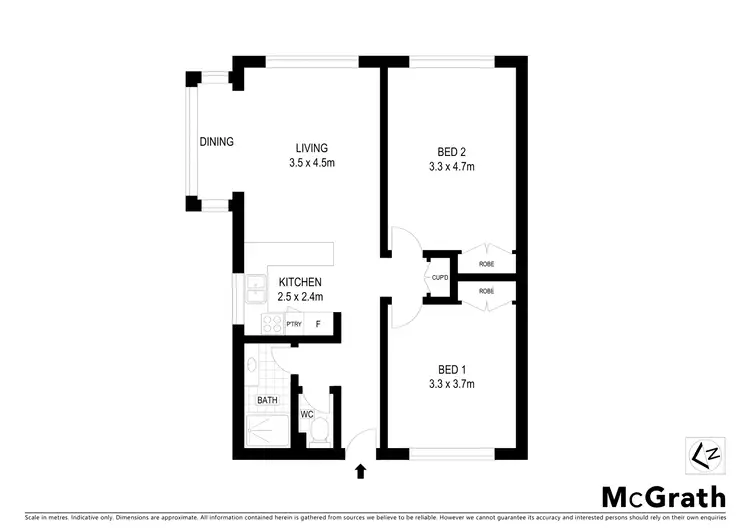 Floorplan of Homely unit listing, 1/82 Bellevue Terrace, Clayfield QLD 4011